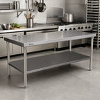 Thumbnail image #2 for John Boos EBWS-2484 Welded Intermediate Shelf for Enclosed Base Work Tables, 84 x 24 Inch, 18-Gauge 300 Series Stainless Steel
