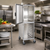 Thumbnail image #2 for Dinex Mobile Aluminum Display Cabinet Pan Rack, 2 Compartments, 18-Pan Capacity