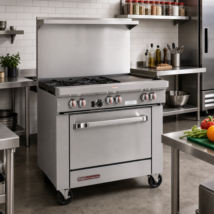 Product image #2 for Southbend S-Series 36-Inch Gas Restaurant Range with 1/2-Inch Thermostatic Griddle and Convection Oven