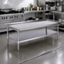 Thumbnail image #2 for 60-3/8 Inch Stainless Steel Griddle/Equipment Stand with Open Base, 16-Gauge Top, and Adjustable Undershelf