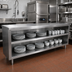 Thumbnail image #2 for Advance Tabco DC-157 Stainless Steel Dish Cabinet, 84-Inch W x 15-Inch D, Open Base With Mid-Shelf
