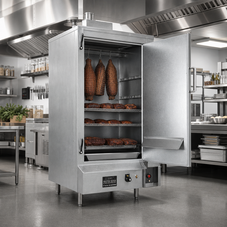 Product image #2 for Town MasterRange 36-Inch Natural Gas Smokehouse, Right-Hinged Door, Galvanized Exterior