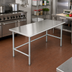 Thumbnail image #2 for 60 Inch x 18 Inch 18-Gauge Stainless Steel Work Table with Galvanized Legs and Rounded Edges