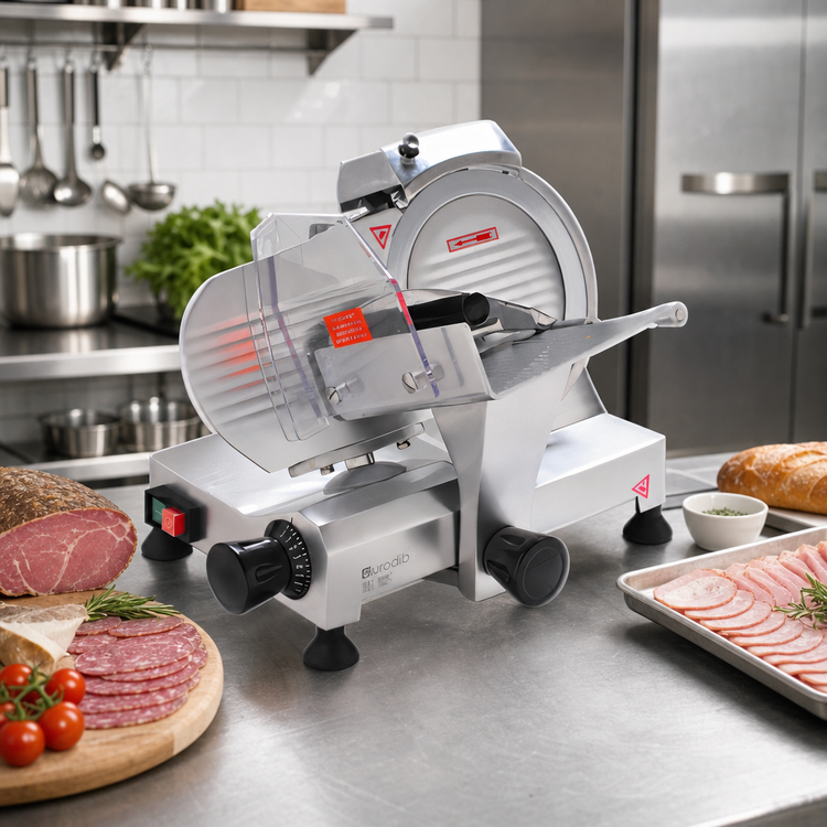Product image #2 for Eurodib Manual Gravity-Feed Meat Slicer with 8-Inch Blade and Belt Drive