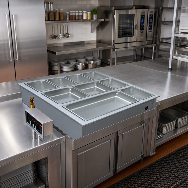 Product image #2 for Hatco HWBI43-2MA Drop-In Modular/Ganged 4/3-Size Heated Well, 2-Pan Capacity, Manifold Drain & Auto-Fill