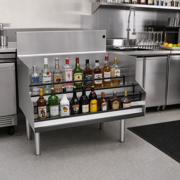 Product image #2 for Glastender LDA-30S Free Standing Underbar Liquor Steps, 30 Inch x 24 Inch, 4-Step
