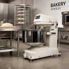 Thumbnail image #2 for DoughXpress BakeryXpress DXP-SM020 Floor Model Spiral Dough Mixer, 42 Qt Fixed Bowl, 45 lb Capacity, 2-Speed, Timer