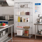Thumbnail image #2 for Metro Super Erecta 5N527C Stationary Starter Wire Shelving Unit, 30 x 24 x 74 Inches, 5 Shelves, Chrome Finish