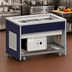 Thumbnail image #2 for Atlas Metal INFHC-6 Mobile 6-Pan Hot/Cold Buffet Unit with Open Cabinet Base