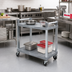 Thumbnail image #2 for Vollrath 2-Shelf Plastic Utility Cart with Chrome Uprights, 30-1/2 x 18-1/2 x 36 Inches