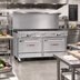Thumbnail image #2 for Southbend Ultimate 60-Inch Gas Restaurant Range with 3 Star/Sauté Front Burners, 3 Rear Non-Clog Burners, 24-Inch Griddle/Broiler, and 2 Cabinets