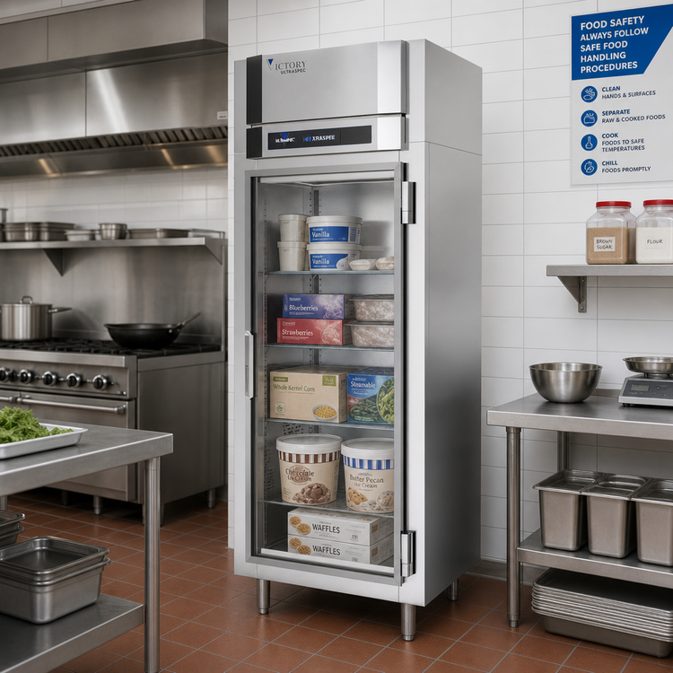 Product image #2 for Victory UltraSpec FS-1N-S1-G-HC Shallow Depth Glass Door Reach-In Freezer, 1-Section, 20.15 Cu. Ft.