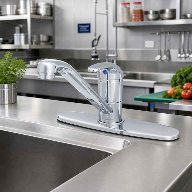 Product image #2 for T&S Brass B-2731 Single Lever Deck Mount Faucet with 9-Inch Swivel Spout and 10-Inch Deck Plate