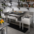 Thumbnail image #2 for Perlick Corporation Tobin Ellis Signature PTE80-A-WF 80-Inch Stainless Steel Underbar Cocktail Station with Utility Sink, Cold Plate & Faucet