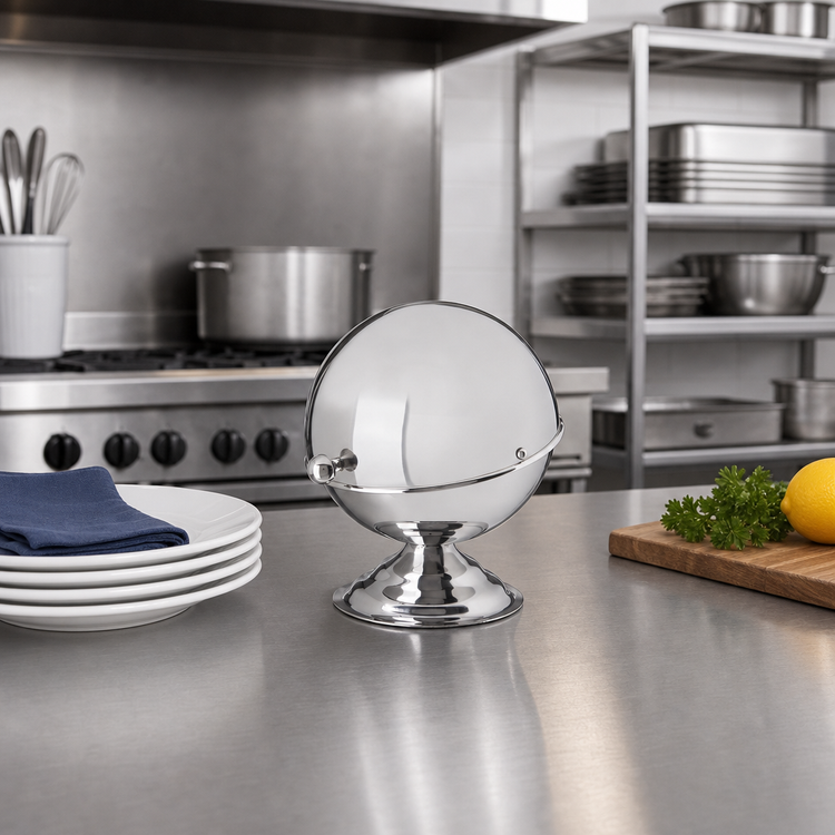 Product image #3 for Carlisle 10 oz. Round Stainless Steel Roll-Top Covered Dish