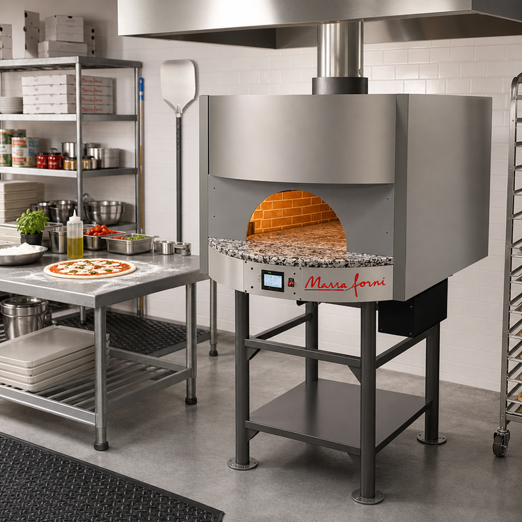 Product image #2 for Square Gas-Fired Pizza Oven with 34" x 31" Brick Deck and Stand