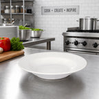 Thumbnail image #2 for Crestware Semplice SEM48 12-Inch Round Pearl White Ceramic Soup/Pasta Coupe Plate Case of 12