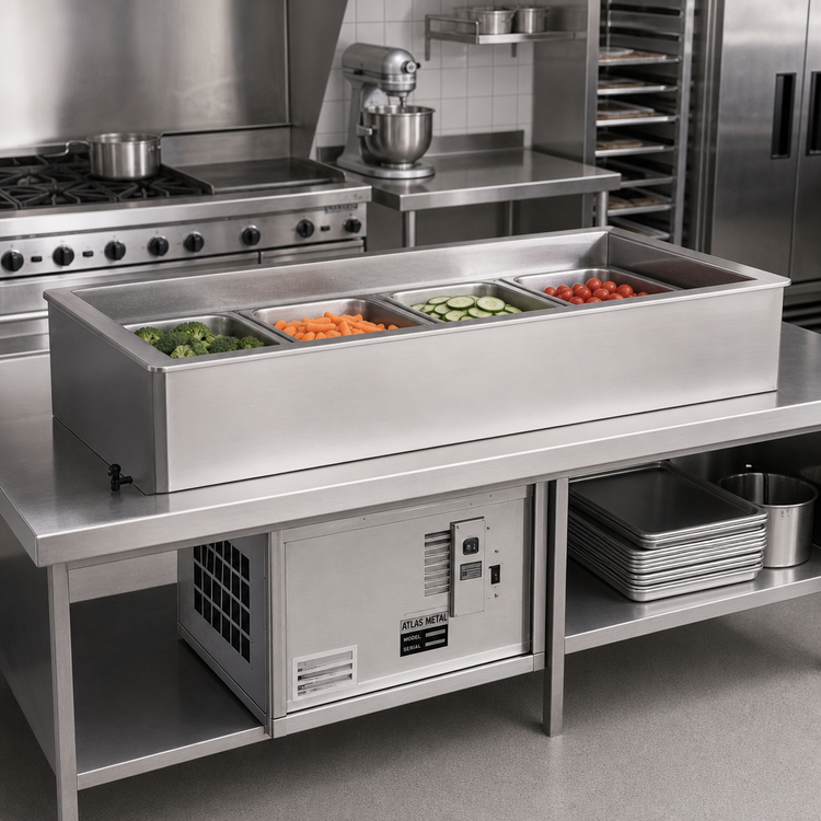 Product image #2 for Atlas Metal RM-1 Drop-In Refrigerated Cold Well, Self-Contained, 1 Full-Size Pan