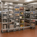 Thumbnail image #2 for Metro TOP-TRACK TTM18S Mobile Track Shelving Unit Kit, Stainless Steel, 18-Inch Wide, Shelves Sold Separately