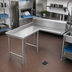 Thumbnail image #2 for Advance Tabco L-Shaped Left-Hand Island-Clean Dish Table, 59 Inch, 10-1/2 Inch Backsplash, 304 Stainless Steel