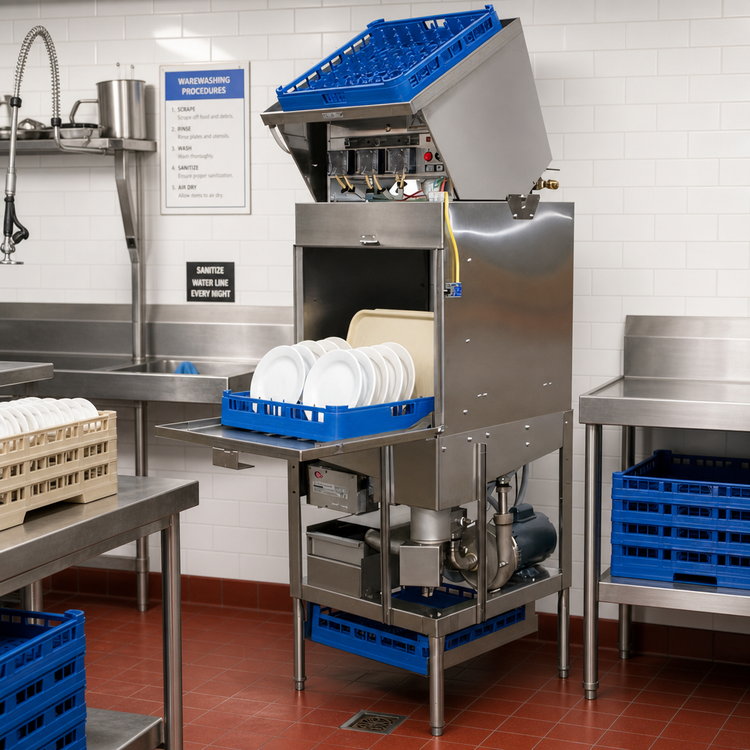 Product image #2 for American Dish Service AWS Low Temperature Single Rack Door-Type Commercial Dishwasher