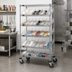 Thumbnail image #2 for Quantum Mobile Wire Shelving Bin System Unit with 48 Clear Bins and 7 Shelves, Chrome Plated Finish