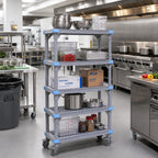 Thumbnail image #2 for Quantum Millenia QPM216062VS-5 Mobile 5-Shelf Polymer Starter Shelving Unit, 60 x 21 x 62 Inches, Gray