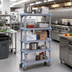 Thumbnail image #2 for Quantum Millenia Mobile 5-Shelf Polymer Starter Shelving Unit, 60 x 21 x 62 Inches, Gray