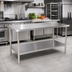 Thumbnail image #2 for Klinger's Trading AST3048 Heavy Duty Flat Top Stainless Steel Work Table with Undershelf, 48 x 30 x 36 Inches