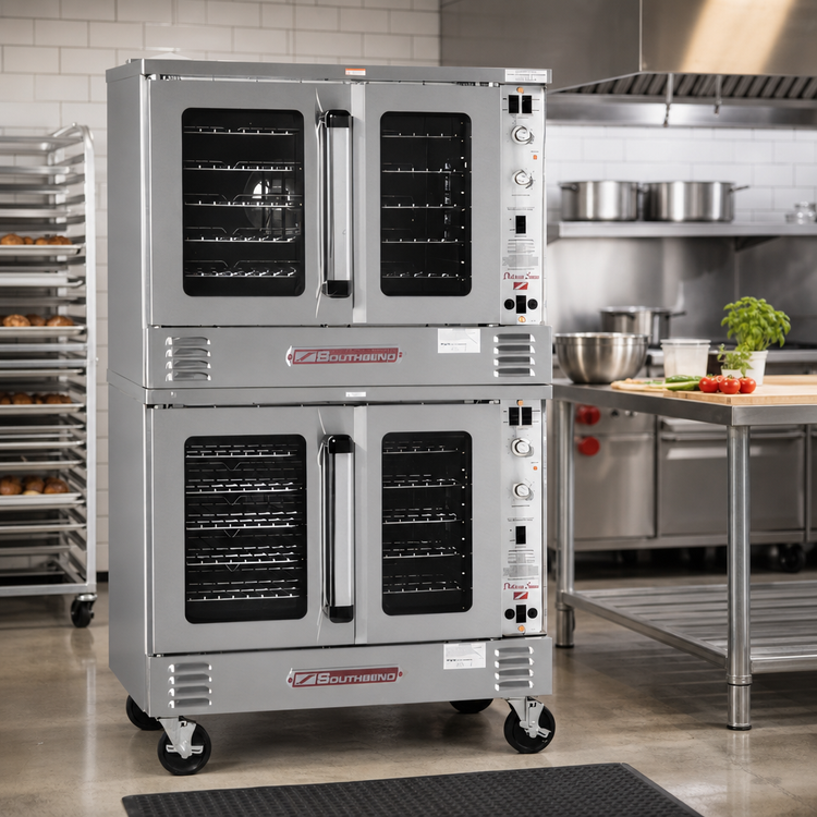 Product image #2 for Southbend Platinum Double Deck Full-Size Electric Convection Oven, Standard Depth, Solid State Controls, Dependent Doors