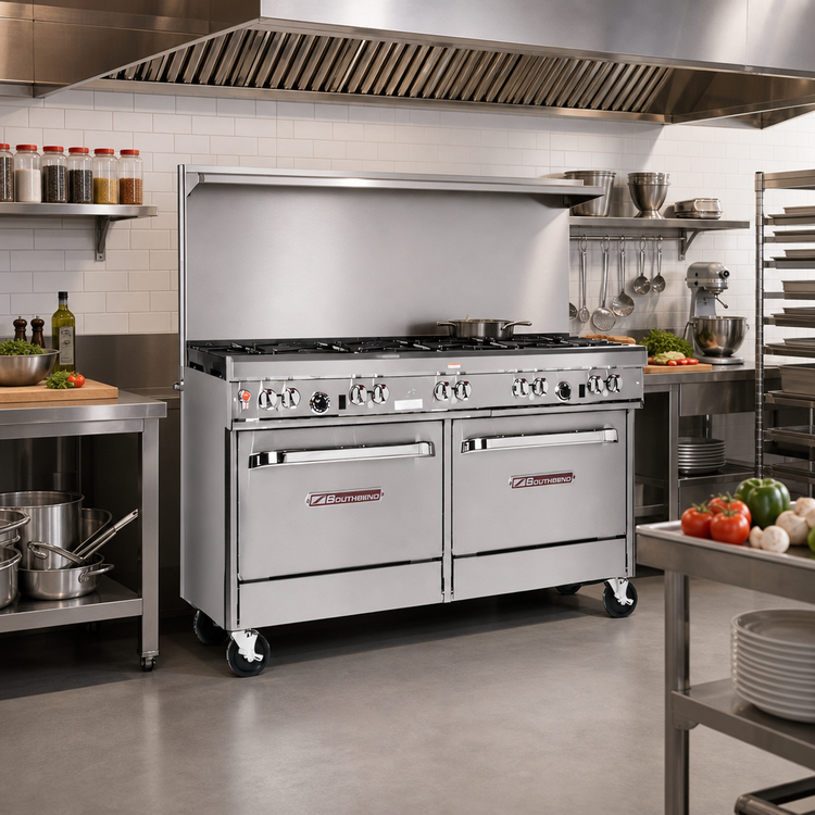 Product image #2 for Southbend Ultimate 60-Inch Gas Restaurant Range with 8 Burners and 2 Convection Ovens