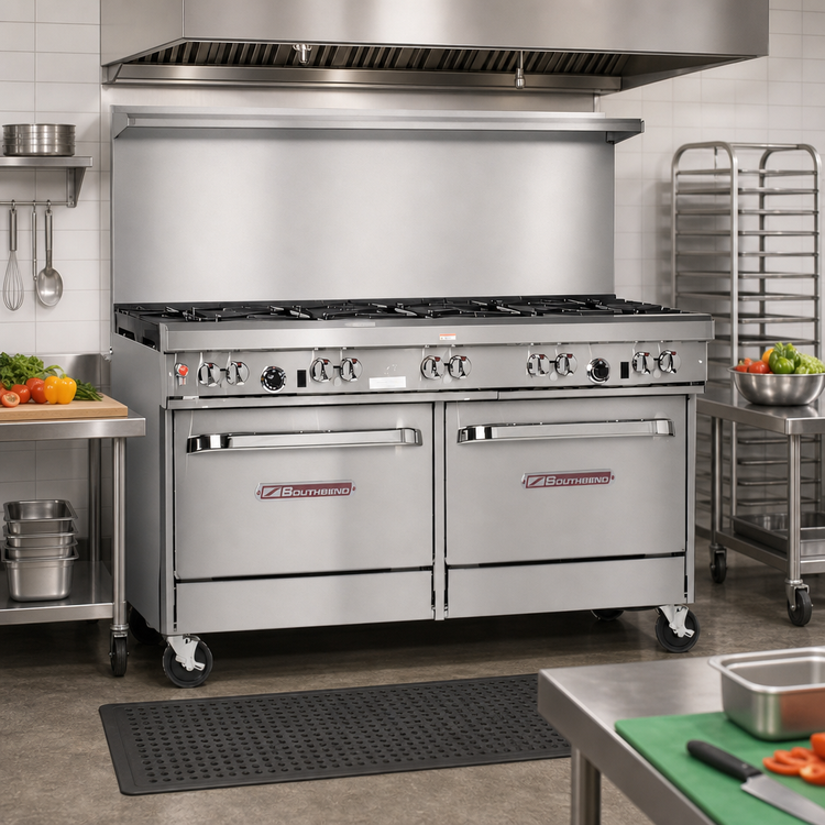 Product image #2 for Southbend Ultimate 60-Inch Gas Restaurant Range with 8 Burners and 2 Convection Ovens