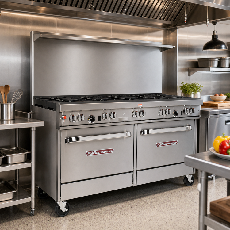 Product image #2 for Southbend Ultimate 60-Inch Gas Restaurant Range with 8 Burners and 2 Convection Ovens