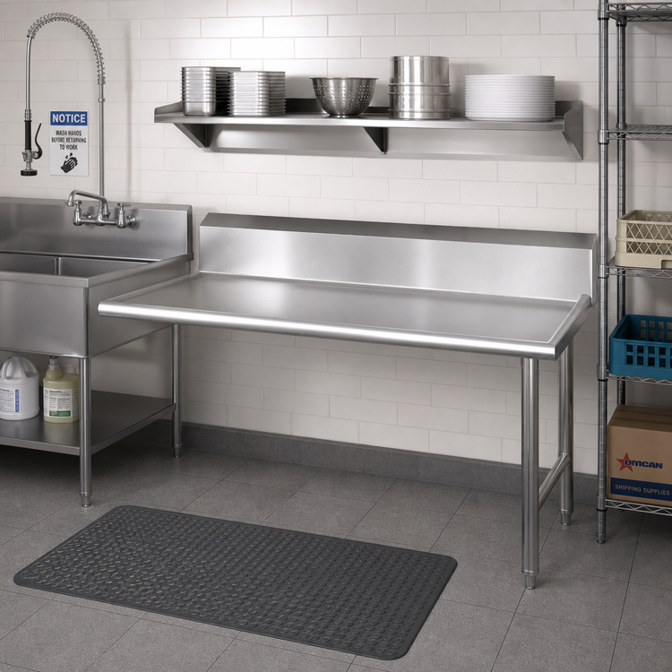 Product image #2 for Omcan 48-Inch Right-Side Clean Dish Table with Straight Design, 304 Stainless Steel