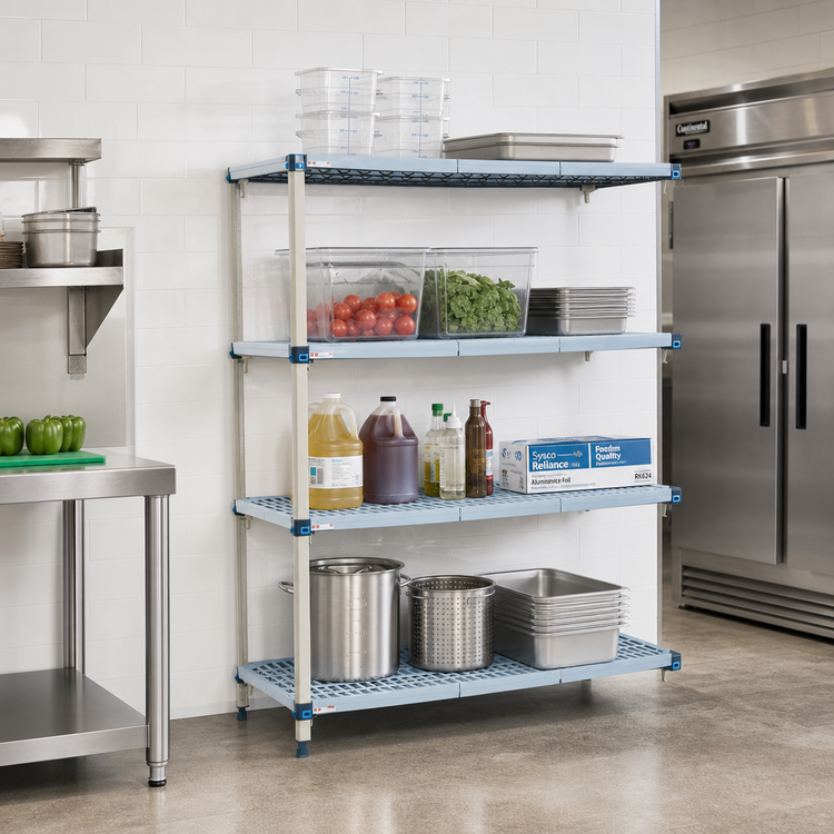 Product image #2 for MetroMax Q 4-Shelf Add-On Polymer/Wire Shelving Unit, 30"W x 18"D x 63"H