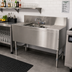 Thumbnail image #2 for Prestige 2-Compartment Stainless Steel Underbar Sink Unit with Dual Drainboards and Splash-Mount Faucet
