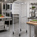 Thumbnail image #2 for Advance Tabco PR18-3WS Mobile Side-Loading Aluminum Pan Rack, 18 Sheet Pans