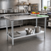 Thumbnail image #2 for Spec-Master 84-Inch x 24-Inch 14-Gauge Stainless Steel Work Table with Adjustable Galvanized Undershelf