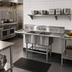 Thumbnail image #2 for Eagle Group Spec-Master FN2840-2-14/3 Two-Compartment Coved Corner Sink, 20 x 28 x 14-Inch Compartments, 14-Gauge Stainless Steel, No Drainboards