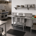 Thumbnail image #2 for Spec-Master FN Series Coved Corner Two-Compartment Sink, 47W x 35D, 14 Gauge Stainless Steel, Without Drainboards