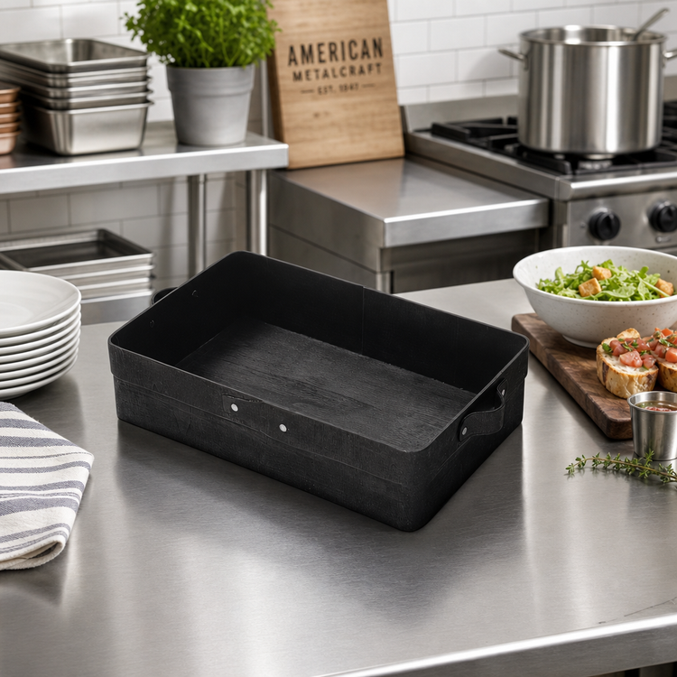 Product image #2 for American Metalcraft Rectangular Black Poplar Wood Serving Box, 12-3/8 x 7-1/4 x 2-3/4 Inches