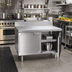 Thumbnail image #2 for La Rosa 48 Inch Stainless Steel Utility Stand Cabinet Base with Hinged Doors