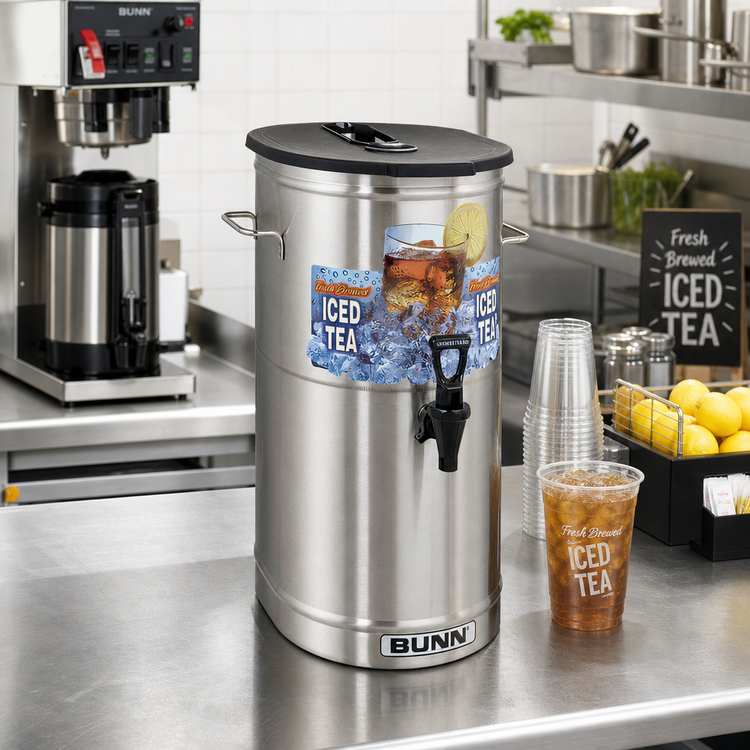 Product image #2 for BUNN 34100.0002 TDO-4 4-Gallon Cylinder Iced Tea/Coffee Dispenser with Brew-Thru Lid