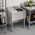 Thumbnail image #2 for Serv-Ware 14.5-Inch Freestanding 1-Bowl Stainless Steel Bar Sink with 3-Inch Backsplash