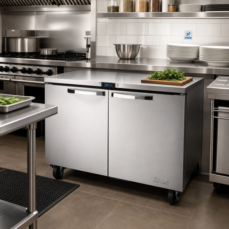 Product image #2 for True Spec Series 48-Inch 2-Door Undercounter Solid Door Refrigerator, SPEC Package 3, Stainless Steel, R290
