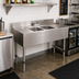 Thumbnail image #2 for Advance Tabco Underbar Basics 48-Inch 2-Compartment Stainless Steel Bar Sink Unit with Dual Drainboards and Deck-Mount Faucet