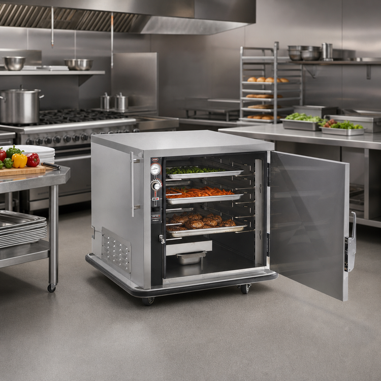 Product image #2 for FWE UHS-4 Mobile Undercounter Humidified Heated Holding Cabinet with Humi-Temp System, 4 Tray Capacity