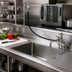 Thumbnail image #2 for T&S Brass B-1152 8-Inch Center Deck-Mount Workboard Mixing Faucet with 8-Inch Swing Nozzle, Spray Valve, and 48-Inch Hose
