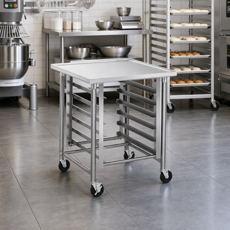 Product image #2 for Eagle Uni-Lok Mobile Stainless Steel Mixer Stand with Pan Rack Slides, 30 x 30 Inches