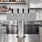Thumbnail image #2 for Micro Matic USA DS-354-PSS T-Style Countertop Air-Cooled Draft Beer Tower, 4 Faucets, Polished Stainless Steel